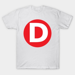 Letter D Big Red Dot Letters & Numbers T-Shirt